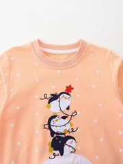 Children's Penguin Round Neck Sweatshirt 