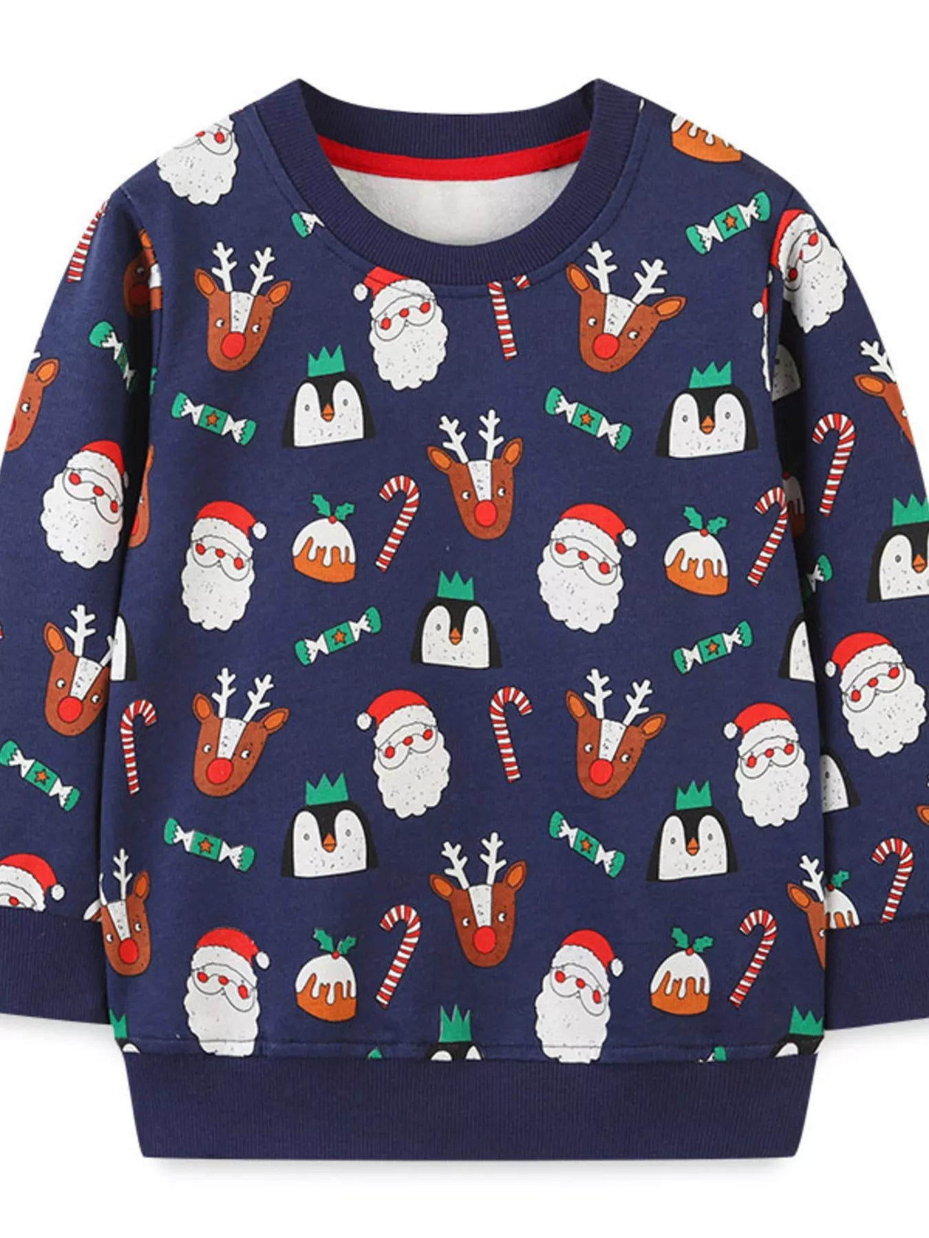 Children's Christmas Print Crew Neck Sweatshirt 