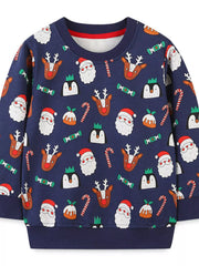 Children's Christmas Print Crew Neck Sweatshirt 