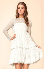 Davi & Dani Checker Print Side Pockets Textured Mini Dress 