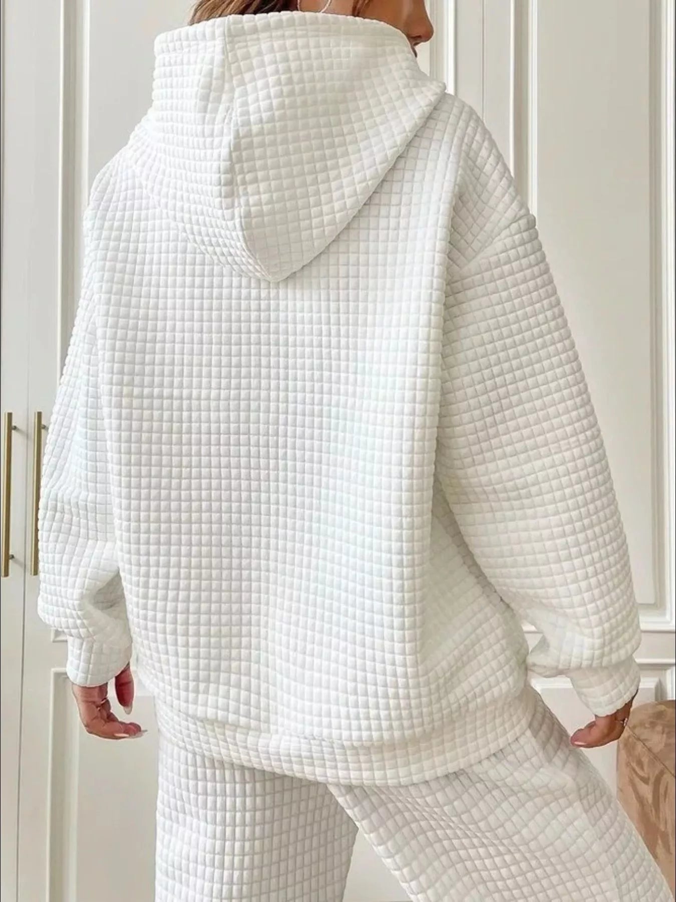 Full Size Textured Kangaroo Pocket Hoodie Plus Size 