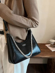 Chain-Accented Crossbody Bag 