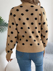 Polka Dot Round Neck Sweater 