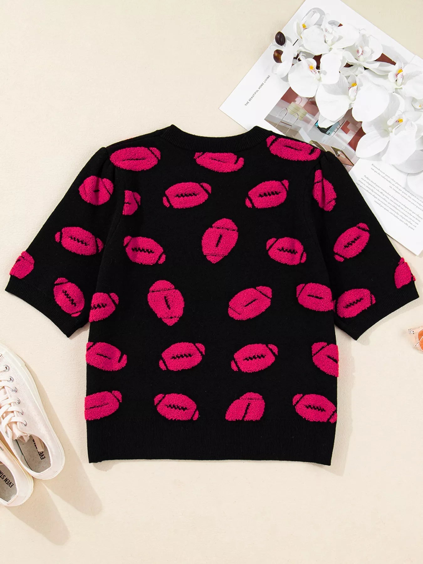 Casual Knit Short Sleeve Sweater 