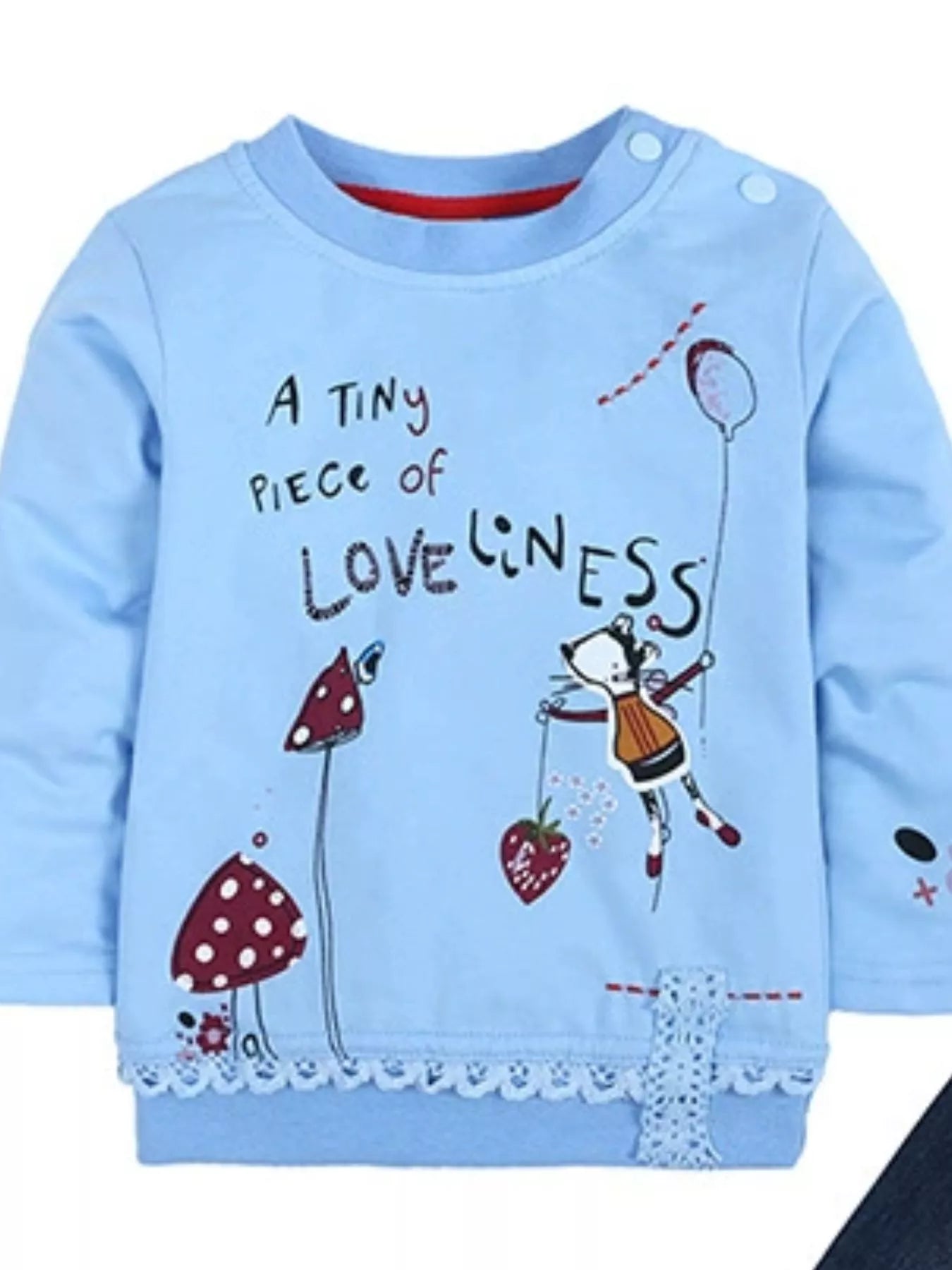 Children's Round Neck Top and Jeans Set 