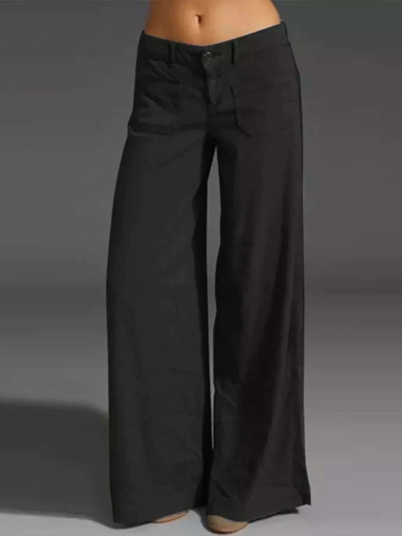 Full Size Wide Leg Pants with Pockets Plus Size 