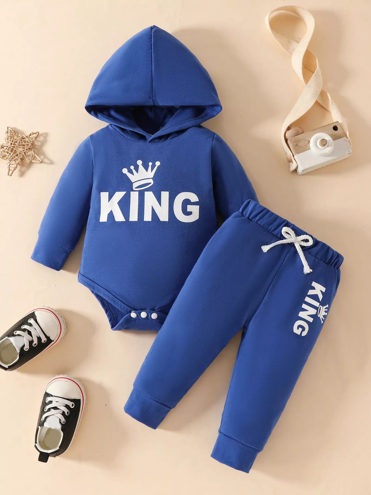 Children's Long Sleeve Bodysuit Hoodie and Pants Set 