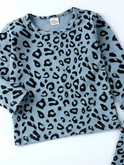 Children's Leopard Print Long Sleeve Top and Pants Set 