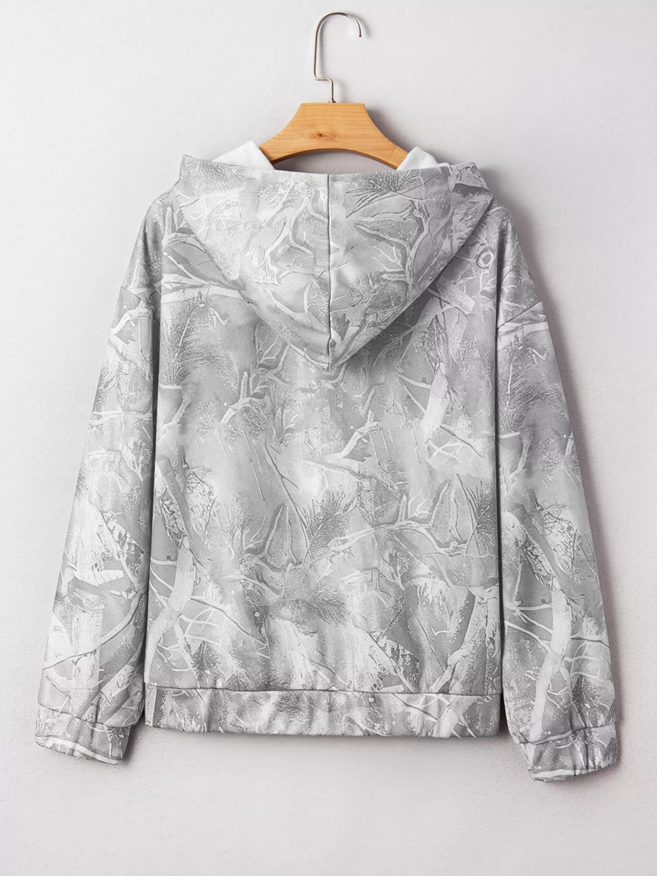 Camouflage Woodland Print Oversized Sporty Hoodie 