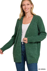 Zenana Open Front Sweater Cardigan 