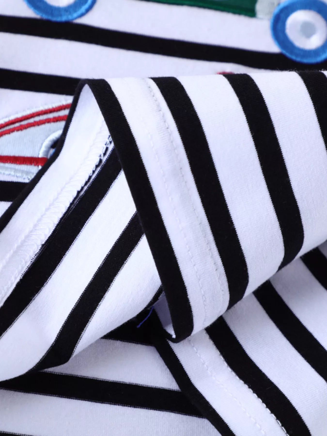 Children's Racing Car Embroidered Striped Long Sleeve T-Shirt 