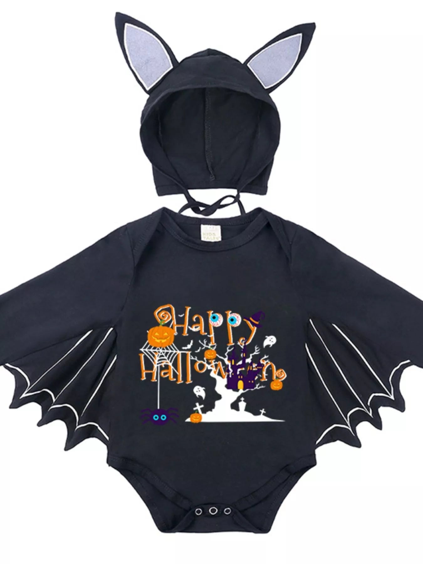 Children's Halloween Bat Bodysuit & Hat Costume Set 