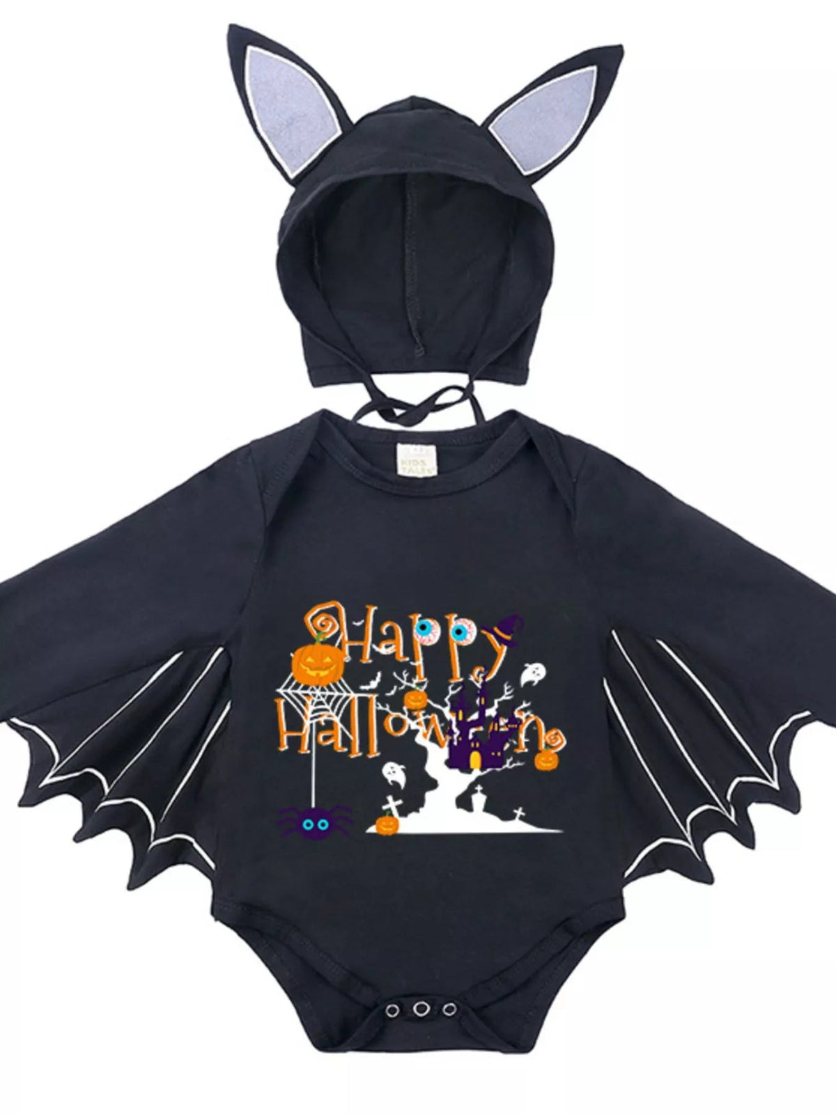 Children's Halloween Bat Bodysuit & Hat Costume Set 