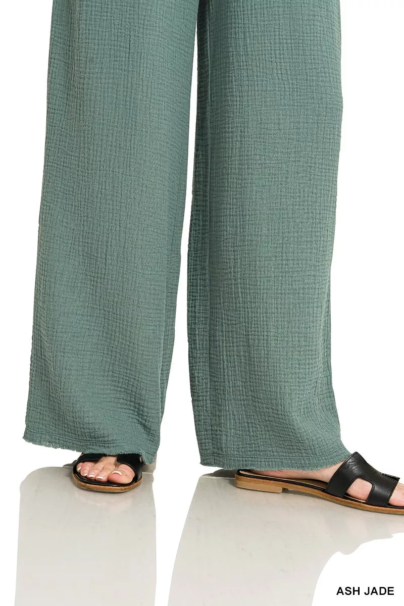 Zenana Double Gauze Lounge Pants 