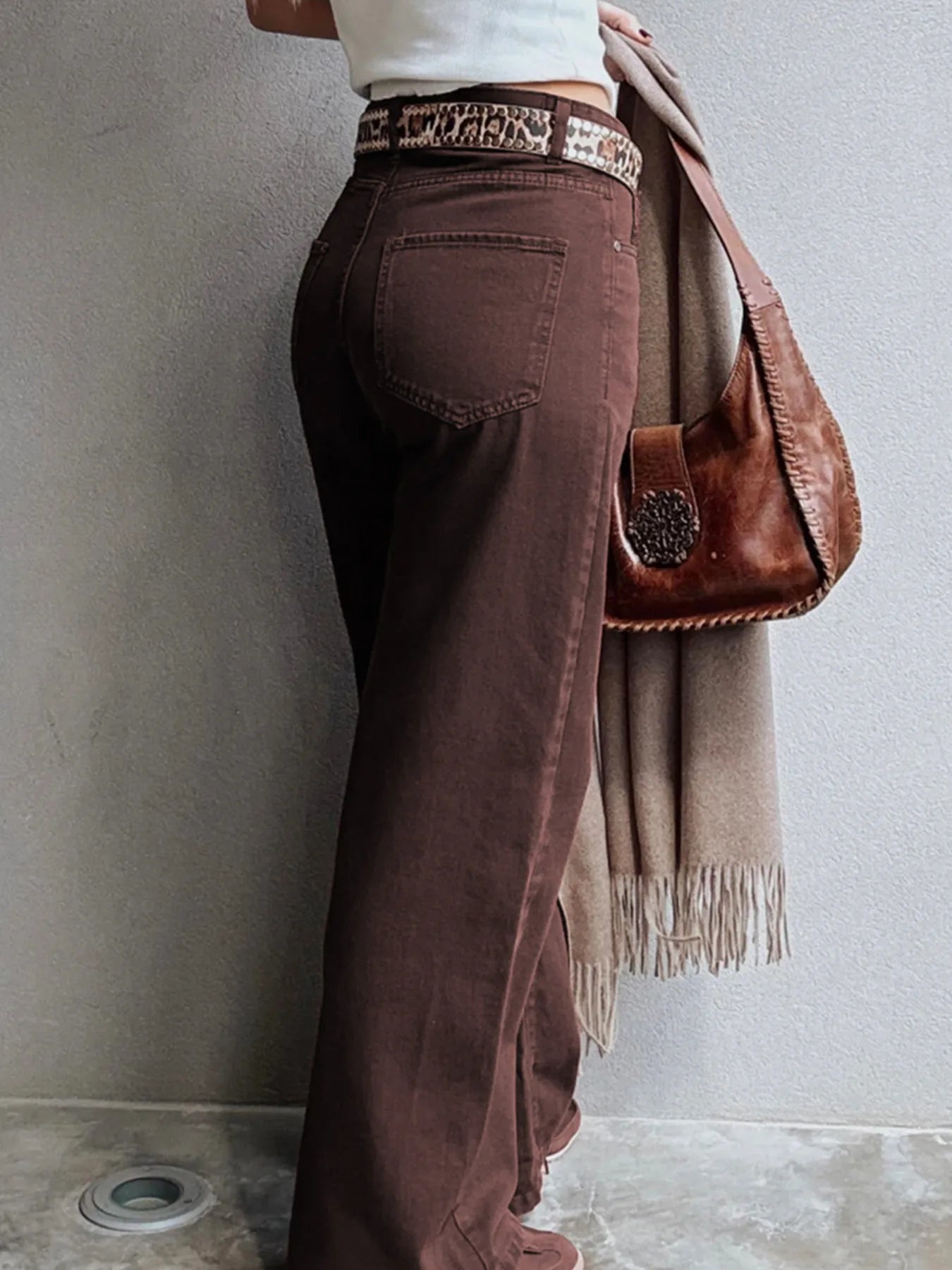 Wide Leg High Waist Denim Jeans 