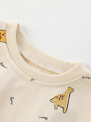 Children's Dinosaur Print Crew Neck Sweatshirt 