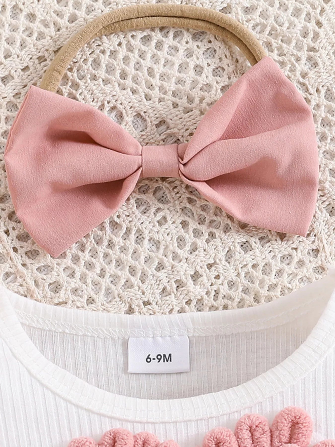 Children's Heart Bowknot Decor Dress with Headband 