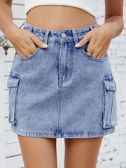 Cargo Denim Skirt 