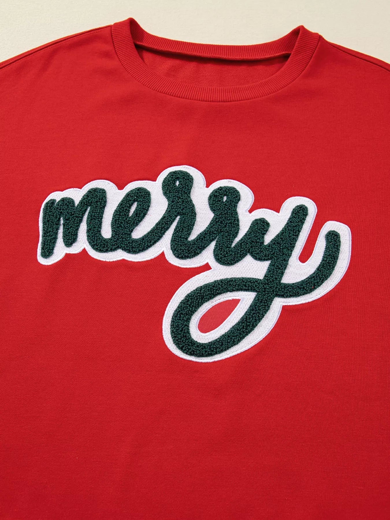 Merry Script Holiday Christmas Graphic Sweatshirt 