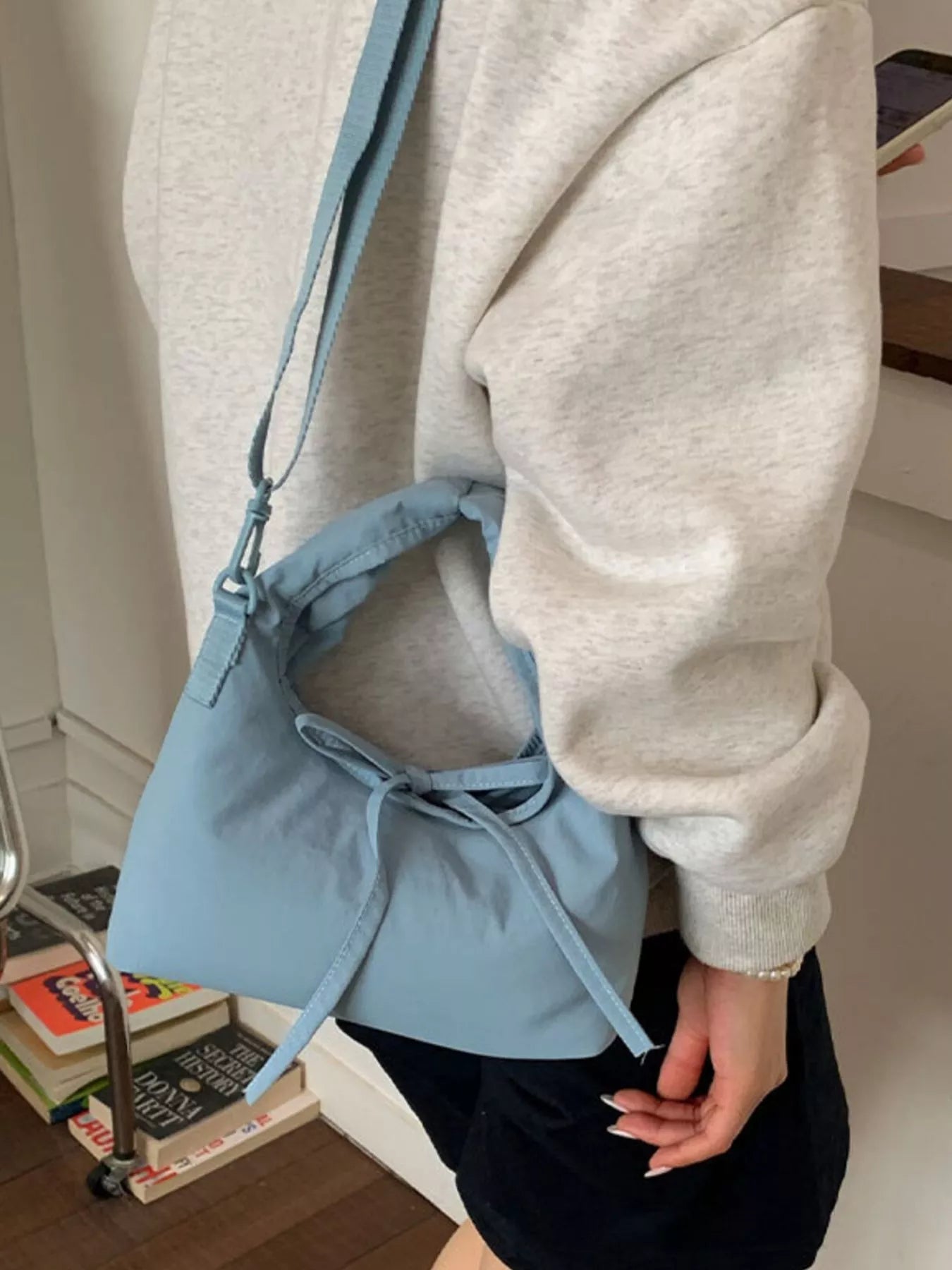Casual Lightweight Solid Color Crossbody Bag 