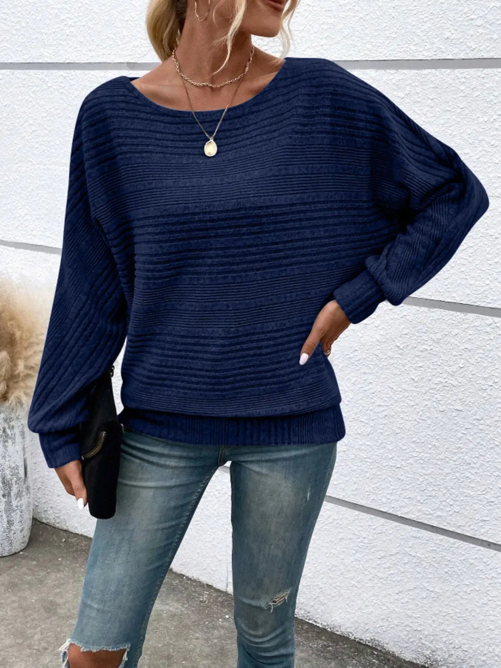 Full Size Round Neck Long Sleeve Top 