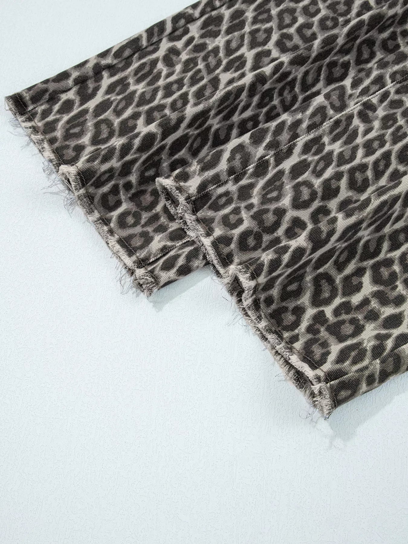 Leopard Straight Loose Leg Jeans 