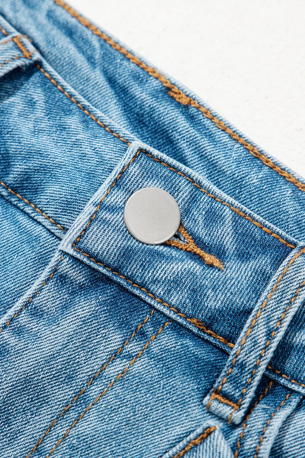 Acid Wash Bowknot Details High Waist Denim Skirt 