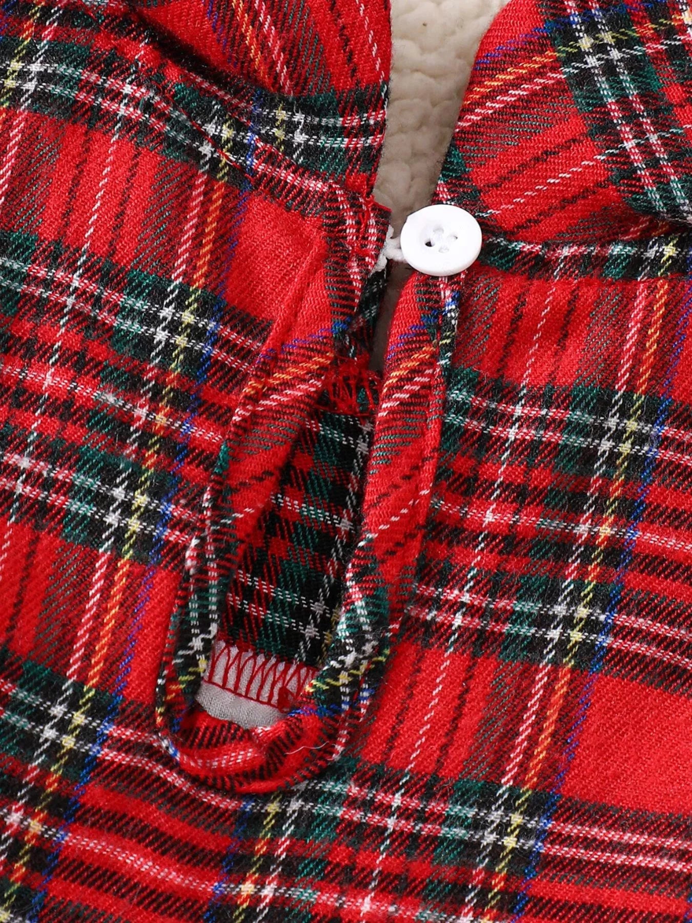 Children's Christmas Plaid Embroidered Smocked Dress 