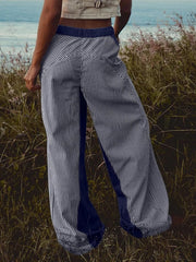Striped Wide Leg Jeans 