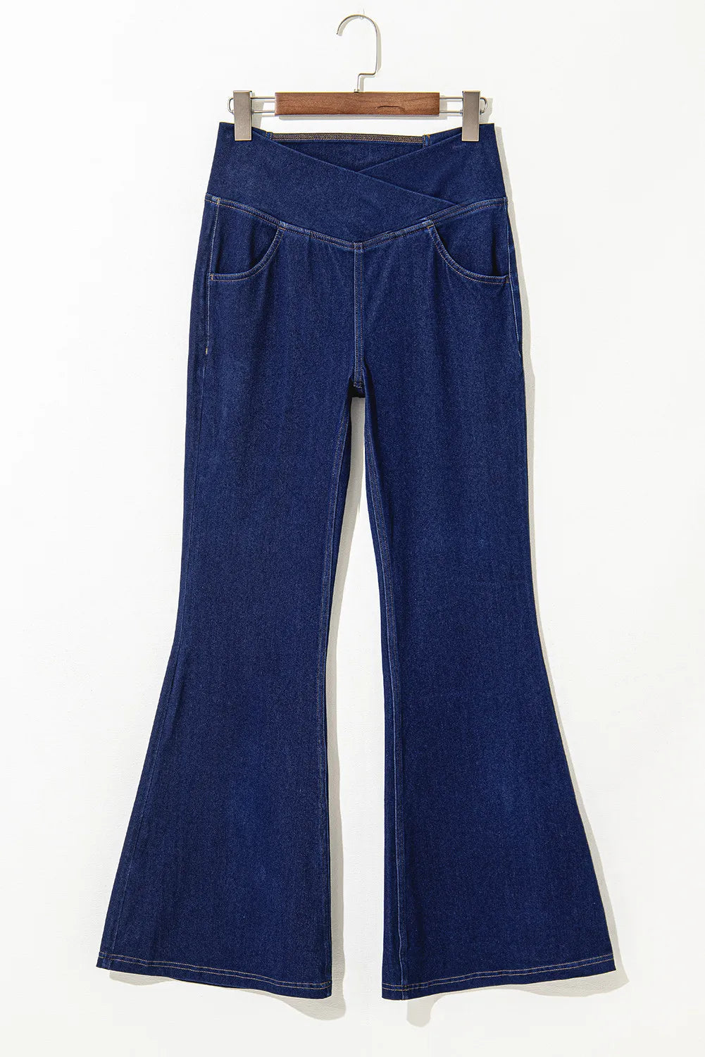 Asymmetric Waist Flare Jeans 