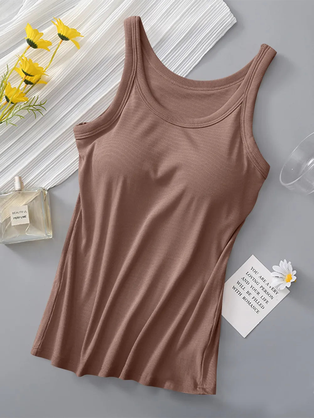 Round Neck Tank with Bra 