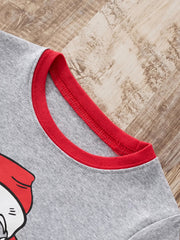 Children's Christmas Santa Round Neck Pajama Set 