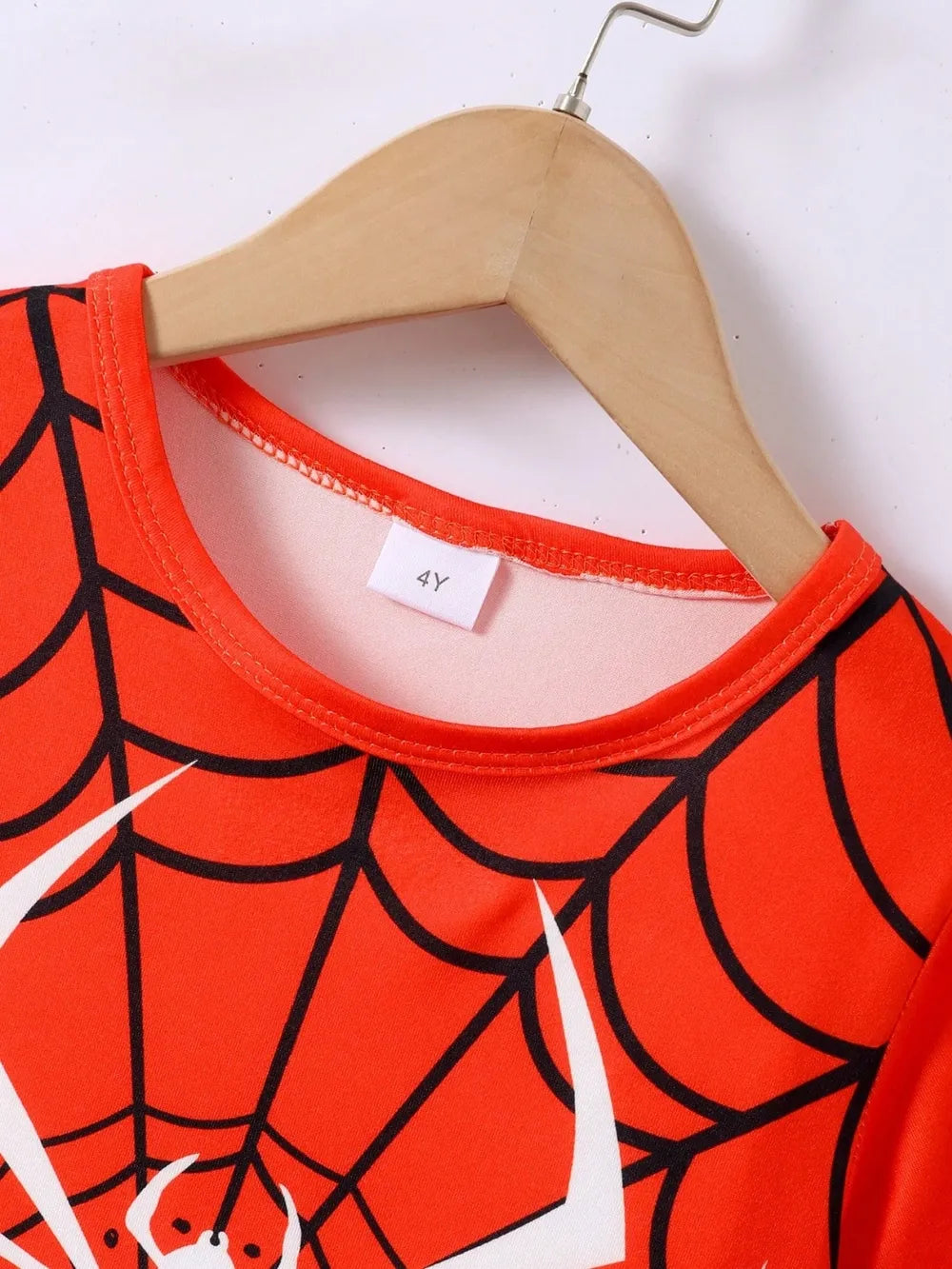 Children's Spider Round Neck Short Sleeve T-Shirt and Pants Set 