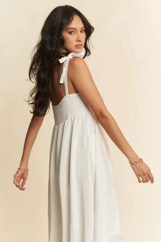 Davi & Dani Smocked Sleeveless Maxi Cami Dress 