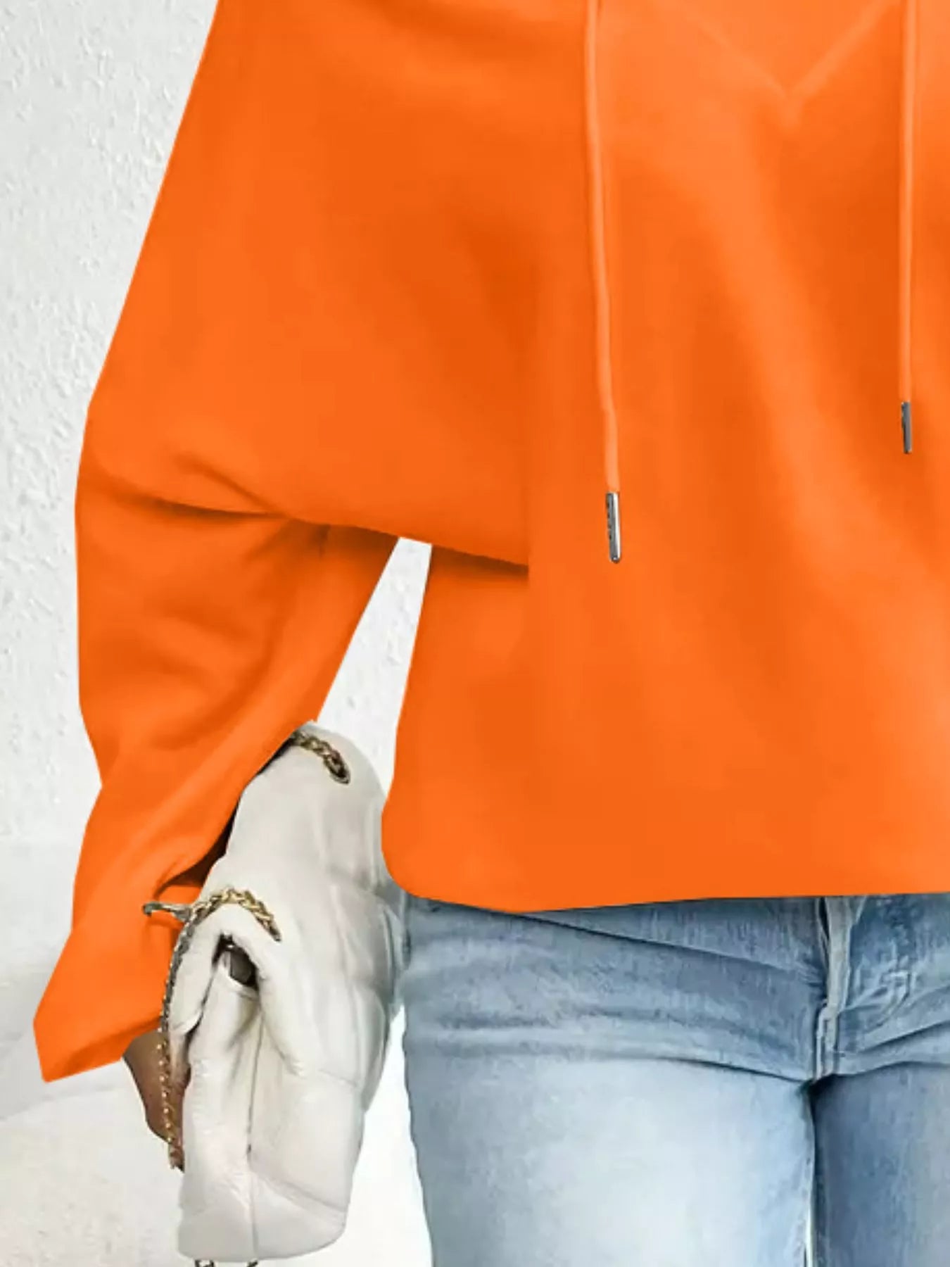 Full Size Off-Shoulder Drawstring Long Sleeve Top Plus Size 