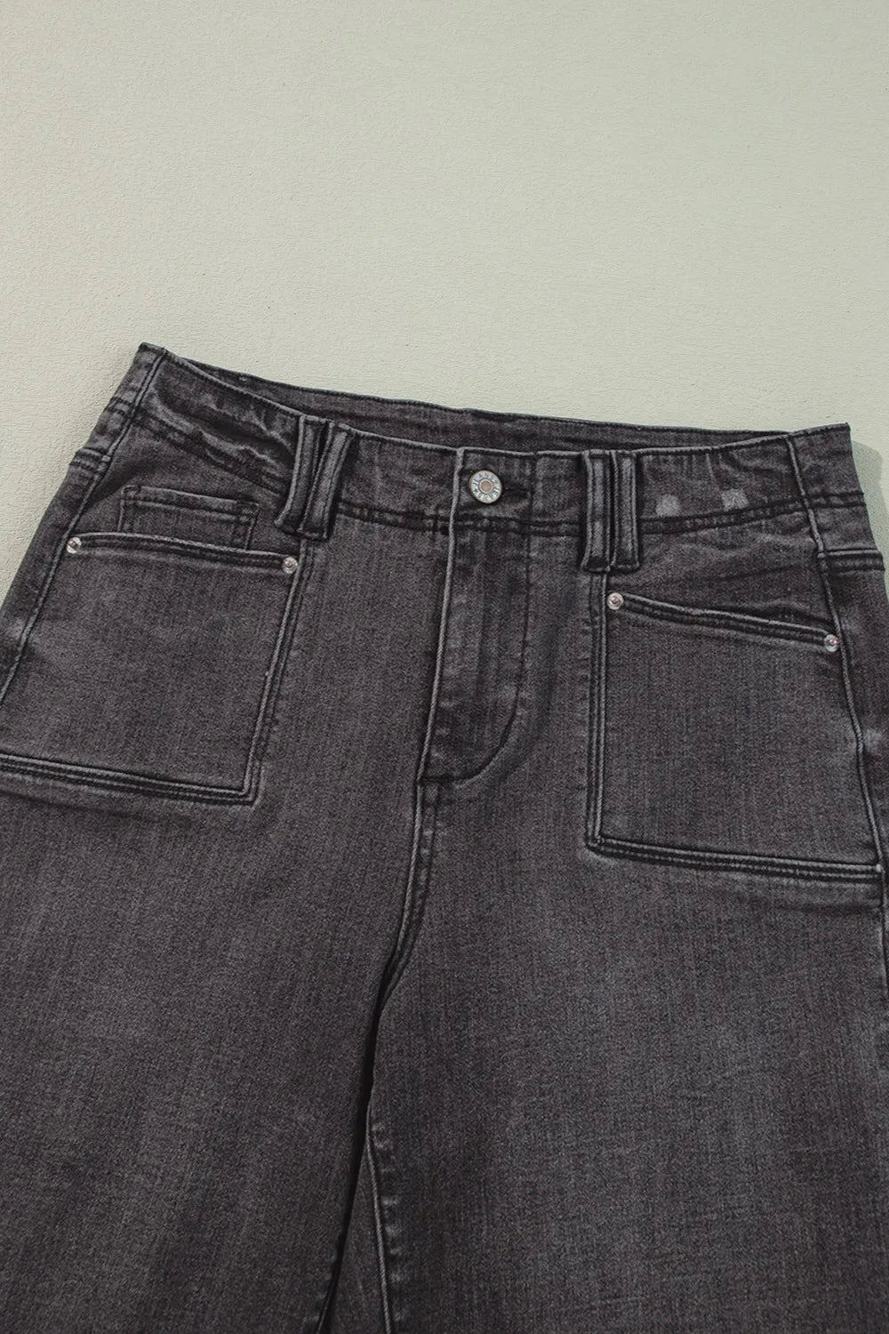 High-Waisted Wide-Leg Vintage Wash Jeans 