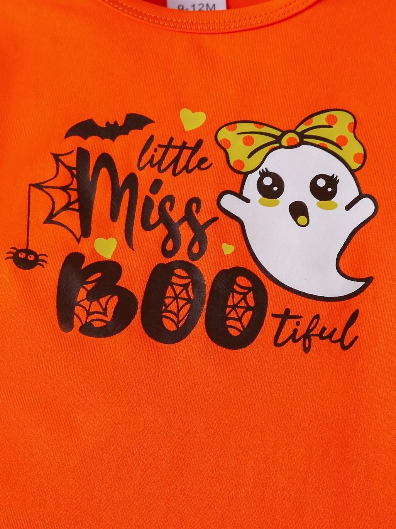Children's Halloween Graphic Top and Pants 3-Piece Set with Headband 
