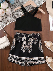 Children's Cami and Printed Pants Set 