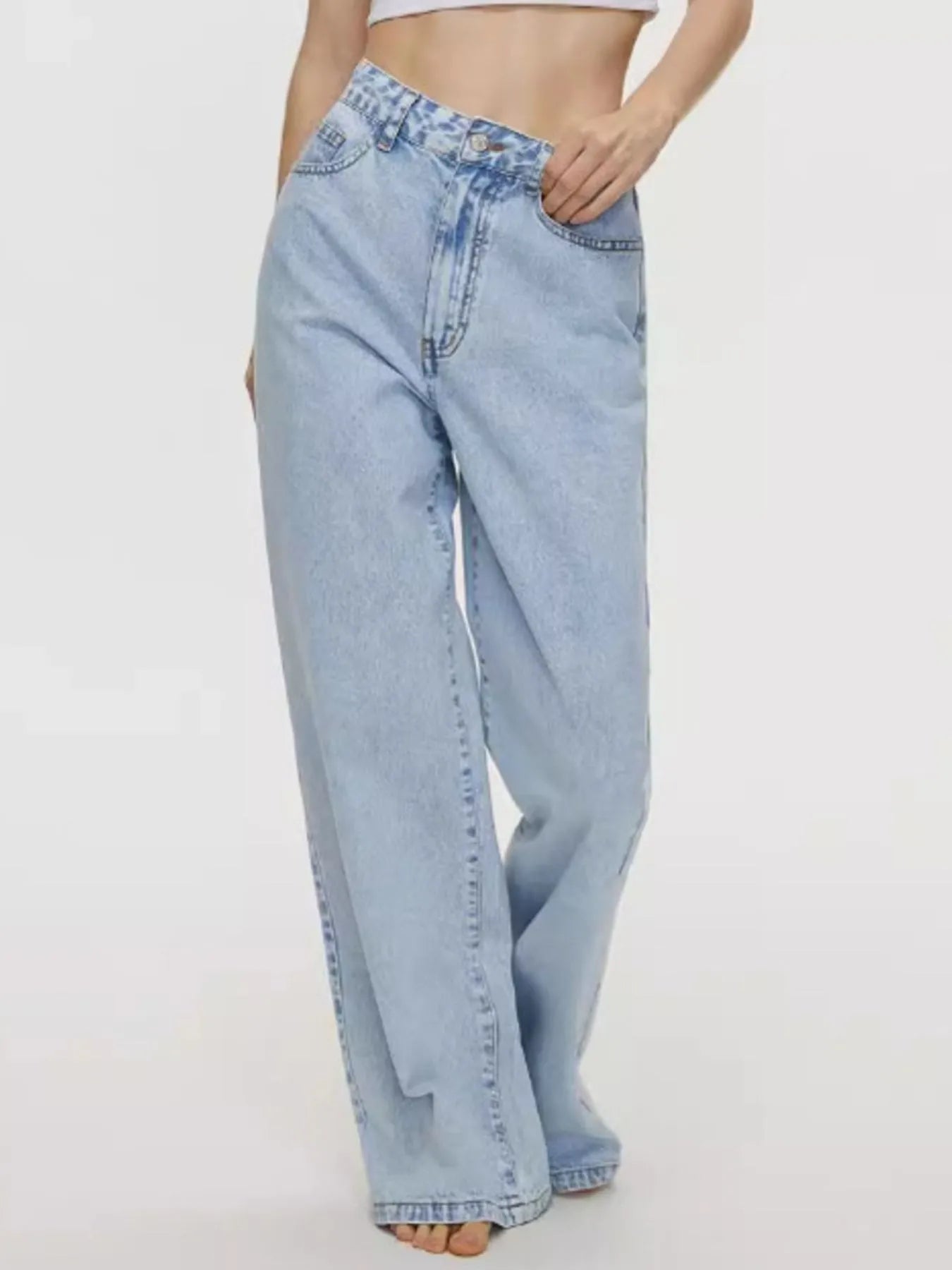 High-Waisted Wide Leg Jeans 