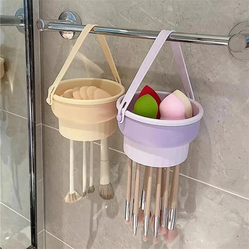 1PCS Silicone Washing Bowl Makeup Brush Cleaning Box Make-up Egg Drying Tool Set Powder Puff Washer Sponge Storage Artifact dylinoshop