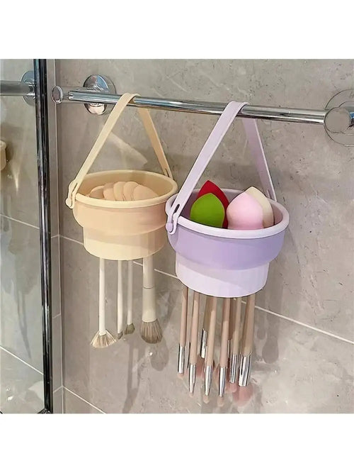 1PCS Silicone Washing Bowl Makeup Brush Cleaning Box Make-up Egg Drying Tool Set Powder Puff Washer Sponge Storage Artifact dylinoshop