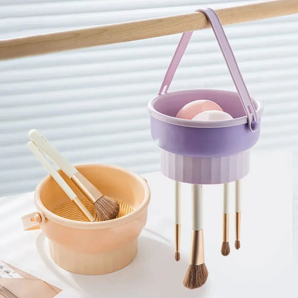 1PCS Silicone Washing Bowl Makeup Brush Cleaning Box Make-up Egg Drying Tool Set Powder Puff Washer Sponge Storage Artifact dylinoshop