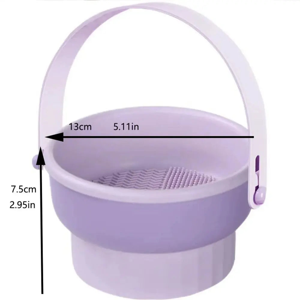 1PCS Silicone Washing Bowl Makeup Brush Cleaning Box Make-up Egg Drying Tool Set Powder Puff Washer Sponge Storage Artifact dylinoshop