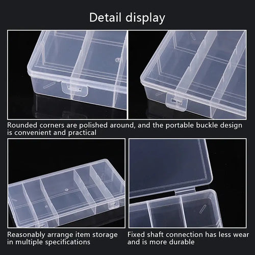 1Pc Transparent With Cover Rectangle Vertical 5 Grid Eyelash Extension Tool Storage Box Glue Tweezer Holder Makeup Organizer dylinoshop