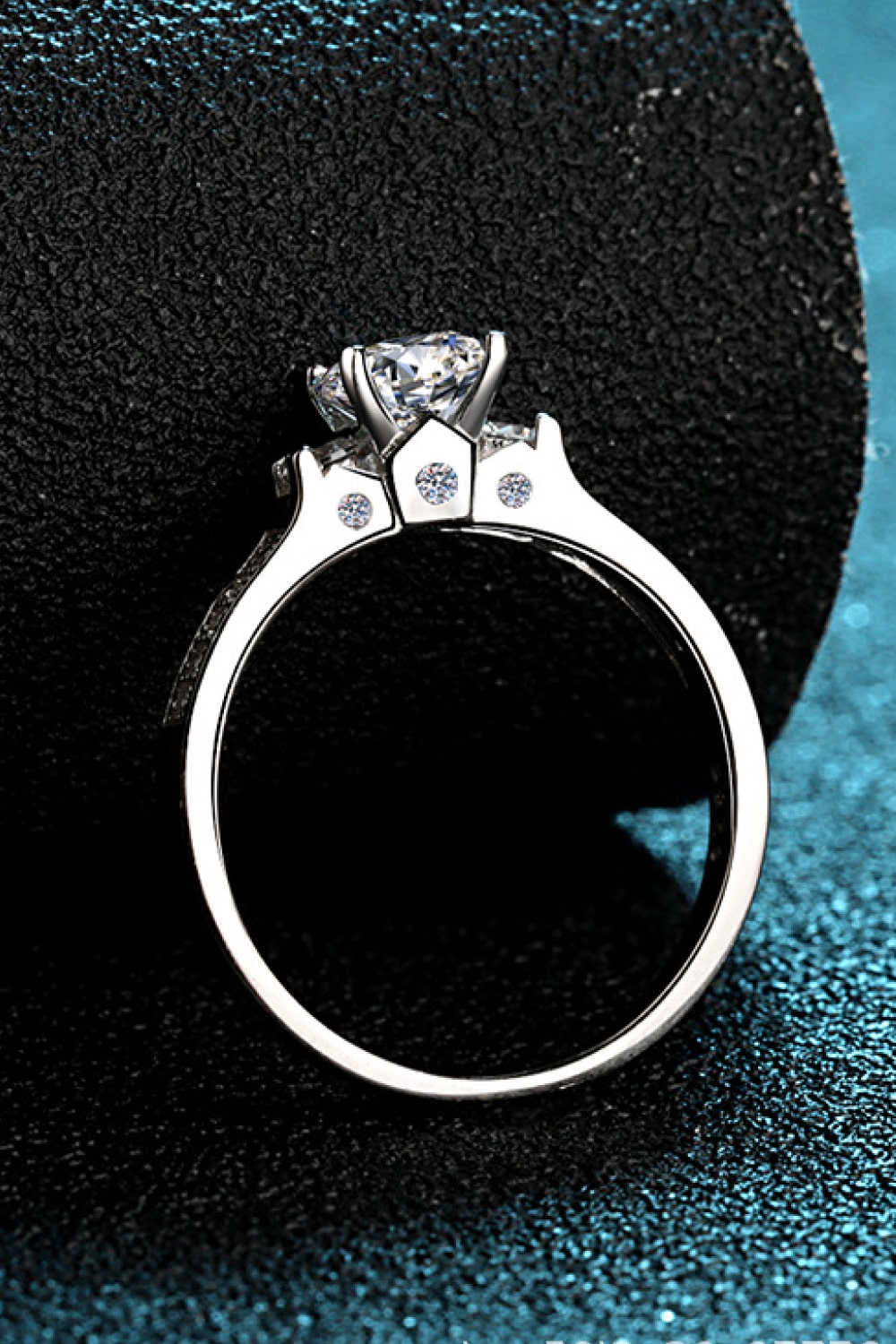 Lucky Charm Moissanite Rhodium-Plated Ring 