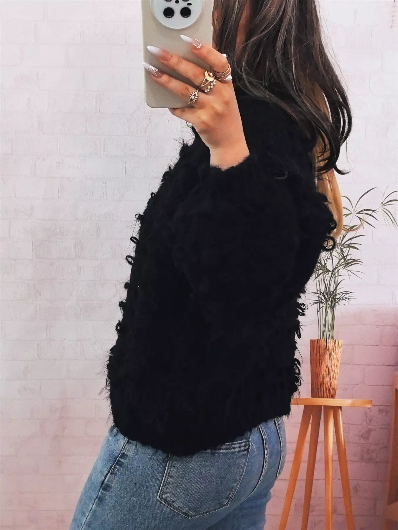 Chunky Round Neck Long Sleeve Sweater 