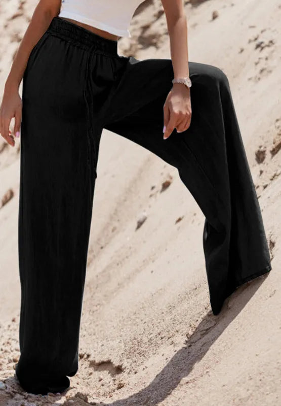 Drawstring Wide Leg Jeans 