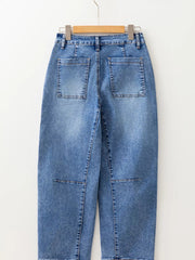 Seam Detail Loose Fit Cropped Jeans 