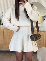 Round Neck Long Sleeve Mini Sweater Dress 
