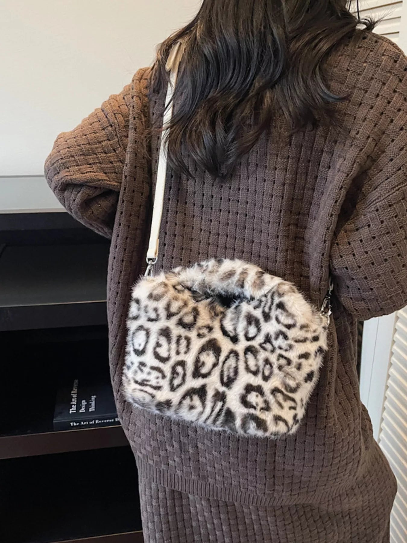 Leopard Plush Crossbody Bag 